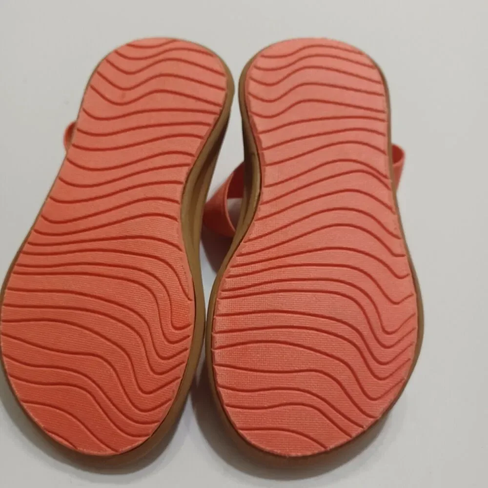 Reef Girls D-16 CLC Sandals Coral Brown Stretch Ankle Strap 3‎ k 4k New